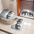 thumbnail image 5 of Elephant Bathroom Rugs Set Gray Gradient Cloud Sky Animal Non Slip Absorbent Soft Bath Mats 3 Piece Set with Bathroom Rug, U-Shaped Floor Mat, Toilet Seat Cover Small Size, 5 of 9