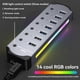thumbnail image 4 of USB 3.0 Hub,7-Port RGB Hub with LED Strip,Aluminum Case Hub EU Plug, 4 of 5