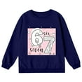 thumbnail image 3 of Kids Hoodies Sweatshirts 6 7 Six Seven Letter Hoodies Sweatshirts Comfortable Kids Unisex “67” Graphic Crewneck Sweatshirt (No Hood) Navy 140(8-9 Years), 3 of 7