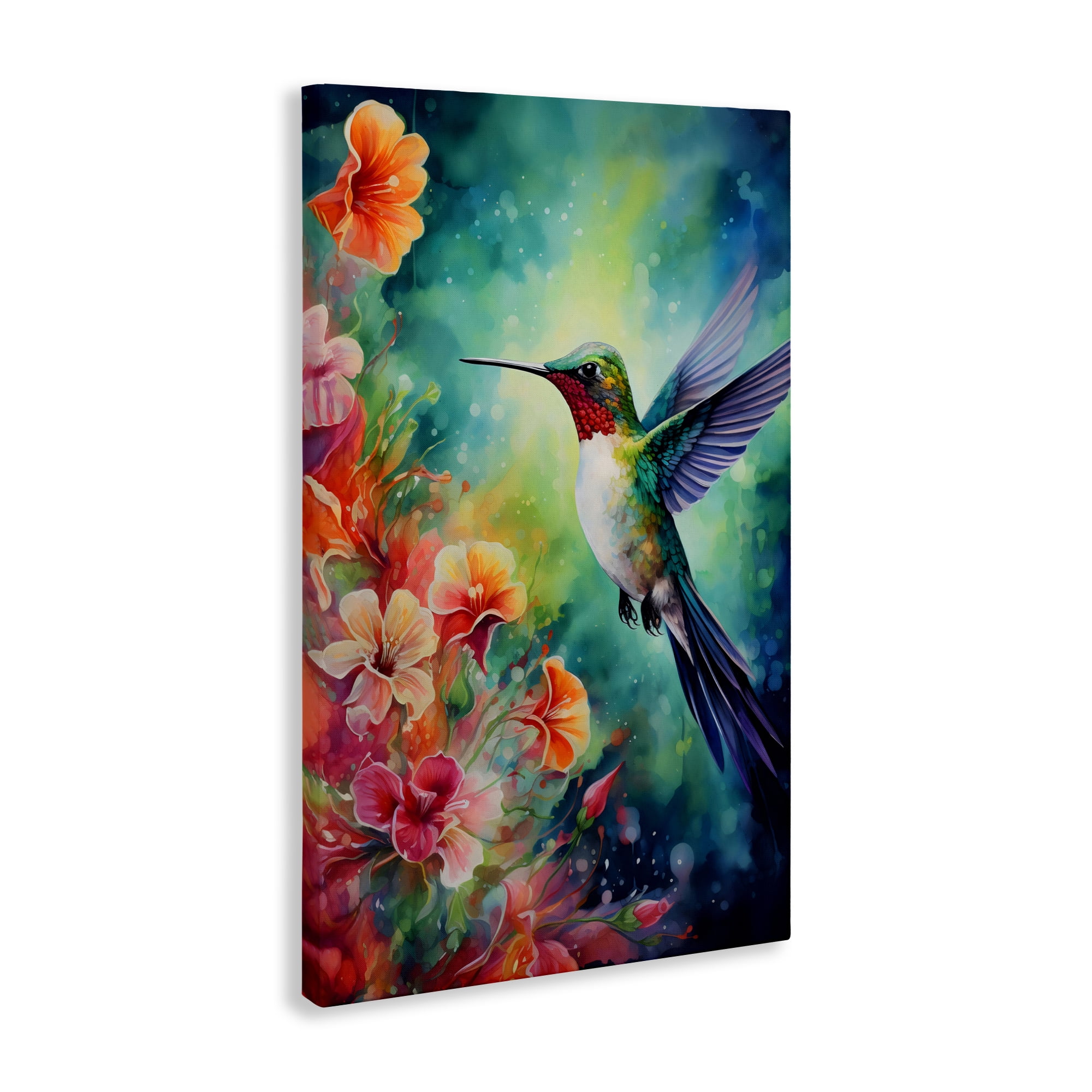 Stupell Industries Fluttering Hummingbird & Radiant Blossoms Canvas Wall Art, design by Creative Studio