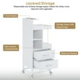thumbnail image 5 of BarberPub Rolling Storage Trolley Cart with Wheels & Tool Holders, 6 Tier Utility Organizer Mobile Salon Storage Cabinet(White), 5 of 10