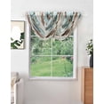 thumbnail image 2 of Waterfall Valances for Windows, Tulip Flower Kitchen Sheer Valance Curtains, Teal Brown Vintage Floral Plant Botanical Rod Pocket Elegant Swag Valances for Living Room Bedroom, 47.2"x38.5", 3 Panel, 2 of 8