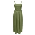 thumbnail image 4 of Wdgfv Women's Summer Smocked Maxi Dress Spaghetti Strap Flowy Swing A-Line Casual Beach Long Dress, 4 of 5