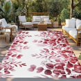 thumbnail image 2 of Red Eucalyptus Leaves Outdoor Rug for Patio/Deck/Porch, Non-Slip Large Area Rug 4 x 6 Ft, Spring Summer Botanical Indoor Outdoor Rugs Washable Area Rugs, Reversible Camping Rug Carpet Runner, 2 of 8