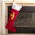 thumbnail image 5 of Sunnywood Christmas Stocking Shape Santa Bag Gift Holder, Extra Large and Stretchy Velour with Golden Holly Design, 5 of 6