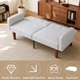 thumbnail image 6 of Bocarali 68.11" Convertible Futon Sofa Bed, Fabric Couch with Adjustable Backrest, 6 of 7
