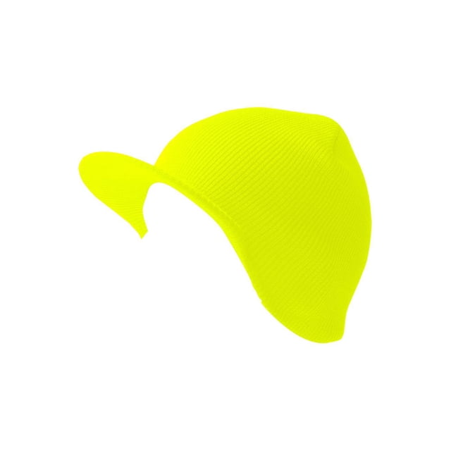 TopHeadwear Cuffless Beanie Cap with Visor, Neon Yellow