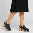 thumbnail image 2 of XYD Women Round Toe Cork Platform Pumps Slingback Strap Chunky Block Heels Fashion Weekend Date Shoes Size 7 Black, 2 of 4