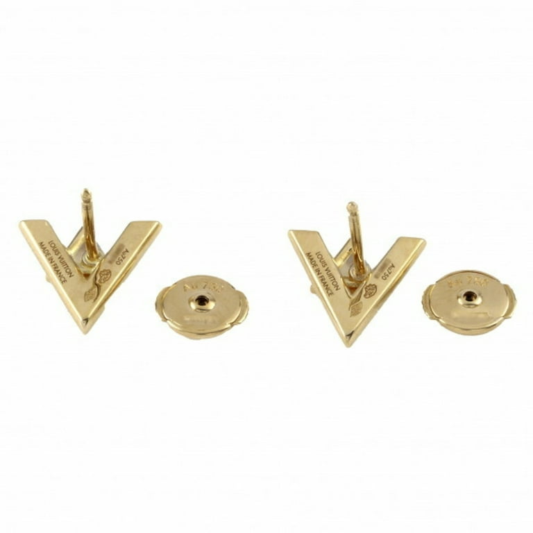 Louis Vuitton Gold LV Button Earrings