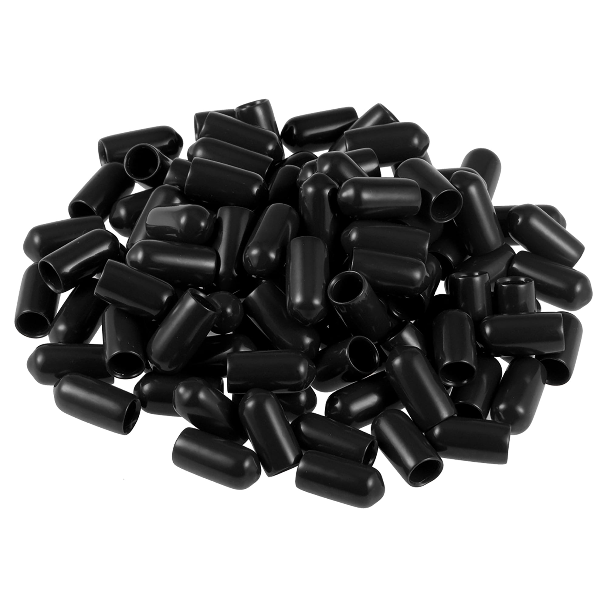 Screw Thread Protectors, 6mm ID Rubber Round End Cap Cover Black