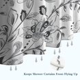 thumbnail image 6 of Gray Pioneer Flower Pattern Shower Curtain 36"x72" ,Bathroom Decorative Shower Curtains Set with 12 Hooks,Modern Waterproof Washable Shower Curtain, 6 of 6