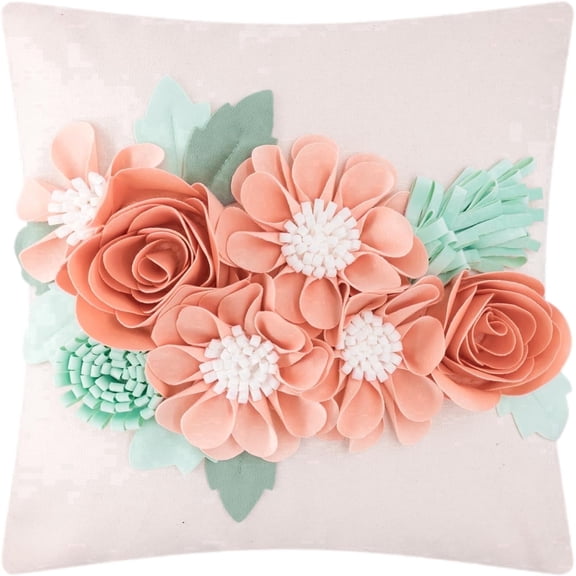 JWH 3D Stunning Flower Throw Pillow Covers Square 18x18inch Prairie Sunset for Home and Office Decoration
