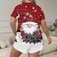 thumbnail image 6 of LEKWK Christmas Pajamas for Women Plus Size Printed Short Sleeve Crewneck Tops and Shorts 2 Piece Lounge Sets Soft Comfy Home Sleepwear Red XL, 6 of 6