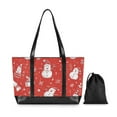 thumbnail image 7 of FORMRS Laptop Tote Bag for Women with 15.6" Computer Compartments Handbag, Red Snowman, 7 of 7