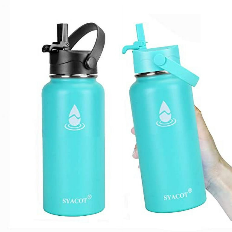 VEGOND 40 oz Insulated Water Bottle Stainless Steel Metal Water Bottles  with Leak Proof Straw Lid & Spout Lid, Wide Mouth Double Walled Vacuum  Travel