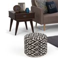 thumbnail image 2 of Simpli Home Pouf Rond à Motifs Kinney en Blanc et Noir, 2 of 6