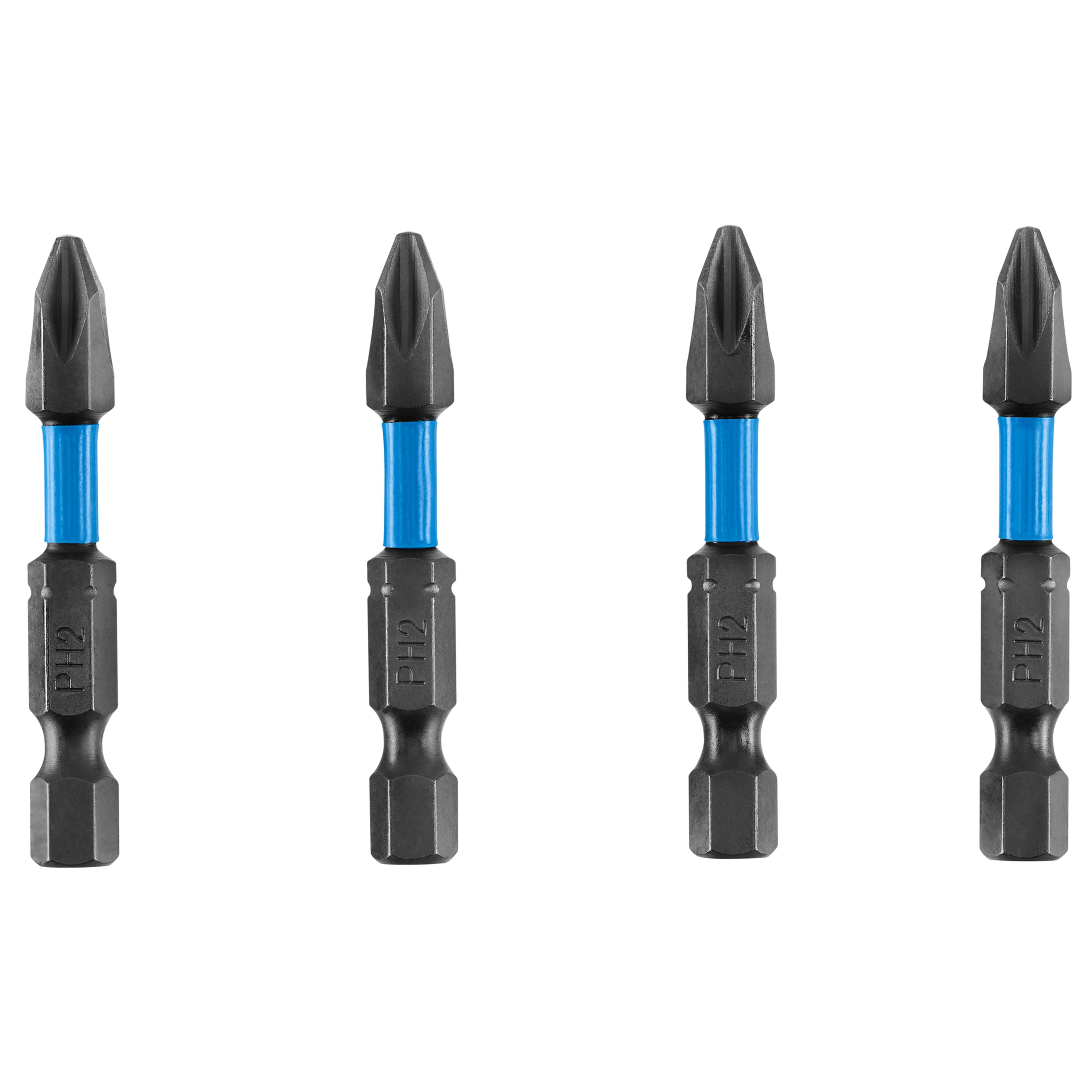 HART 4Piece PH2 2inch Impact Driver Bit Set, Torsion Zone Walmart