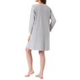 thumbnail image 3 of INSPIRE CHIC Womens Stripe Pajamas Nightshirt Lounge House Dress Sleep Shirts Sleepwear Long Sleeve Nightgowns L Gray, 3 of 6