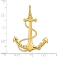 thumbnail image 3 of 14K Two Tone Gold 3-Dimensional Textured Polished Finish Anchor with white Rope design and Shackle Bail Large Charm Pendant, 3 of 5
