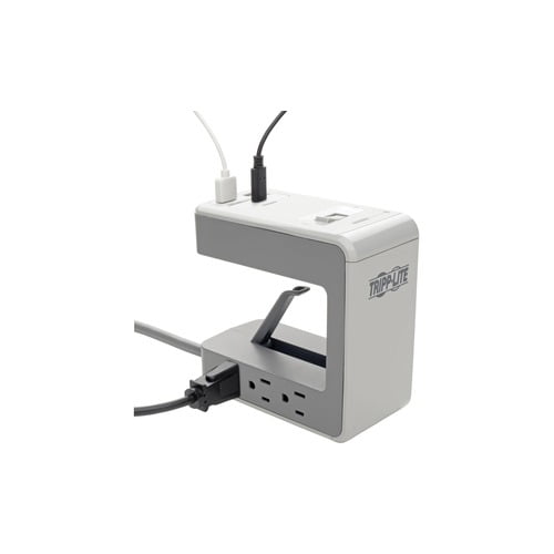 Tripp Lite Surge Protector Desk Clamp 6-Outlet 2 USB-A; 1 USB-C 8ft Cord