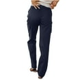 thumbnail image 4 of Wiyuqeen Women's High Waisted Cargo Pants Baggy Straight Leg Pants Solid Color Casual Work Trousers Petite Pants with Pocket, 4 of 4