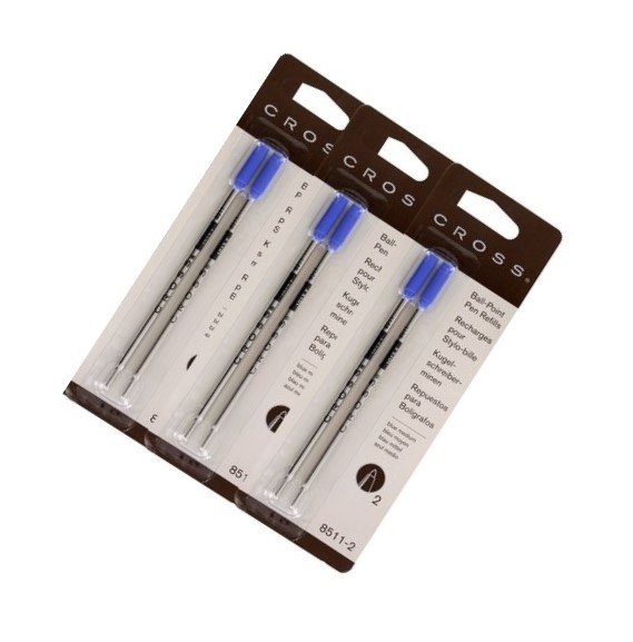 Cross Medium Black Ballpoint Refilll (3 Packs of 2 Refills)