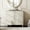 Beige Linen, variant on Small Dresser Cabinets with 3 Compartments for Bedroom, 35.4 Inches Wide Modern Wood Dresser Chest with Doors, Oak Brown