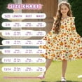 thumbnail image 6 of FKELYI Ruffled Sleeve Dress for Girl Pleated Swing Pactchwork Dress Autumn Leaf Pumpkin Print Fall Crewneck Playwear Casual Dresses, 3-4 Y, 6 of 6