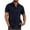 Navy, variant on VERUGU Mens Shirts Casual Solid Casual Turndown Collar Pocket Button Short Sleeve Shirt Blouse Blue XL