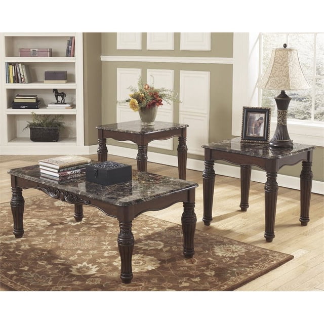 Kingfisher Lane 3 Piece Coffee Table Set in Dark Brown