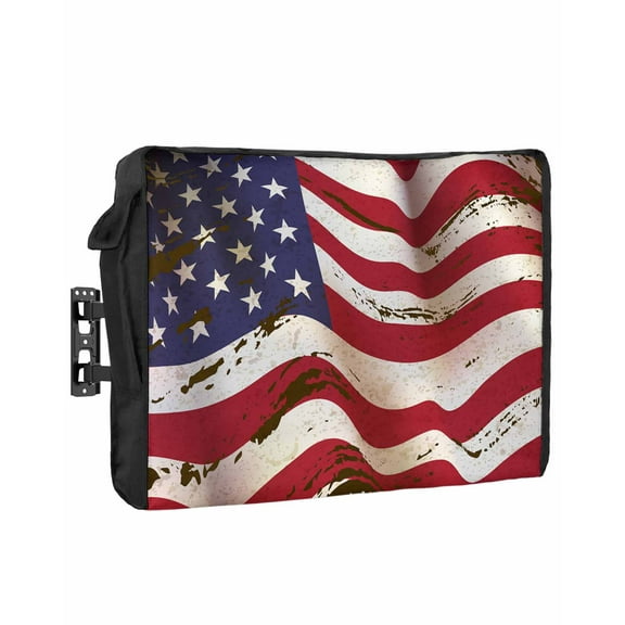 Outdoor Tv Cover 50 To 55 Inch, Independence Day American Flag Mottled Stars Stripes Flag Waterproof And Weatherproof Tv Covers Tv Display Protectors For Outside Flat Screen Tv 40x25x4.5In