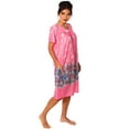 thumbnail image 3 of Women's Floral Printed Short-Sleeve Lounger Nightgown Sleepwear, 1X Pink, 3 of 5
