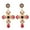 Red, variant on UDIYO Boho Women Rhinestone Inlaid Hollow Cross Dangle Ear Drop Earrings Jewelry Gift