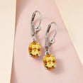 thumbnail image 4 of Citrine Lever back Earrings Oval Shaped Citrine Earrings Silver Earrings Bridal Wedding engagement Bridesmaid Anniversary Gift for her, 4 of 4