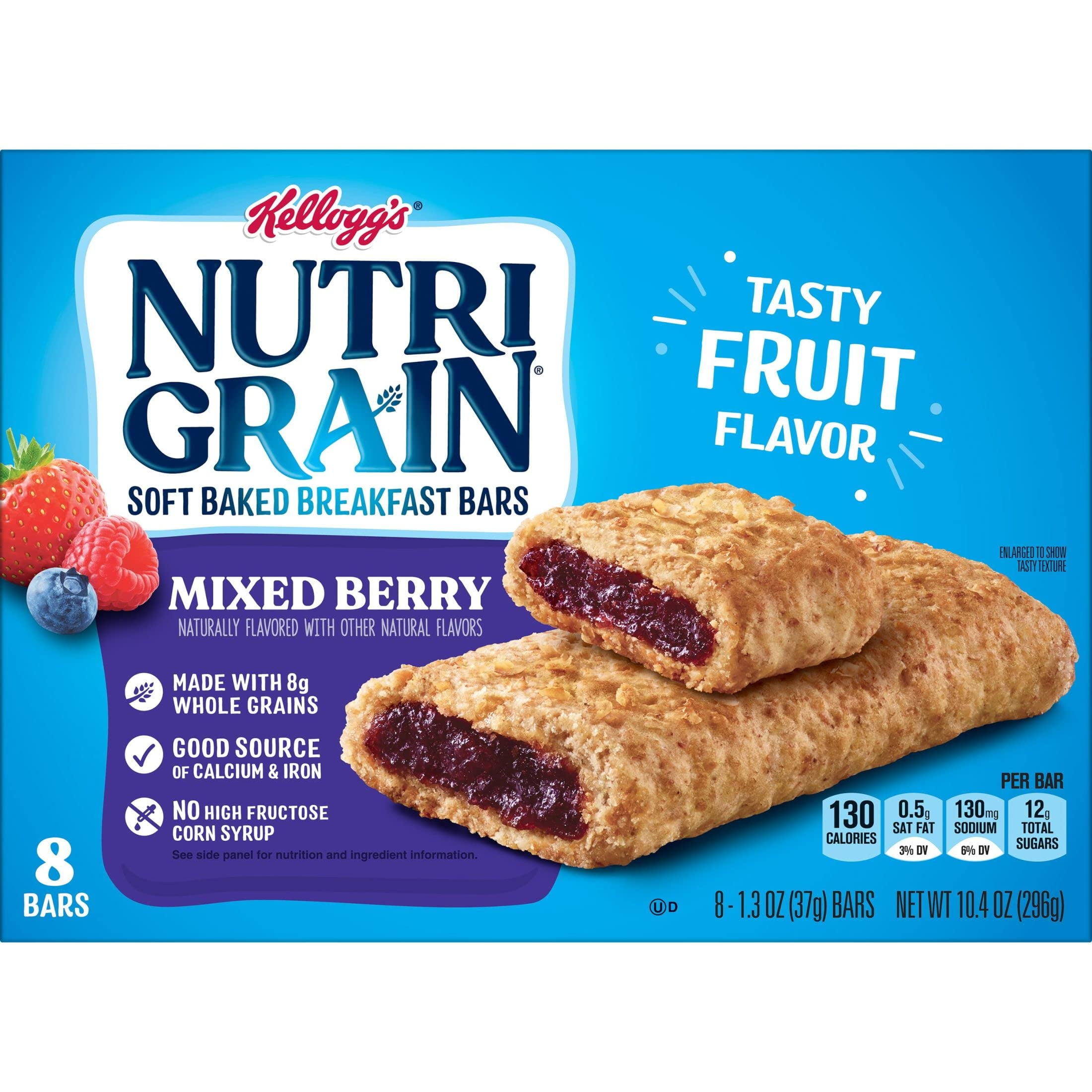 Nutri-Grain Mixed Berry Chewy Soft Baked Breakfast Bars (Pack of 4)