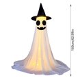 thumbnail image 3 of Halloween Lighted Ghost Porch Decoration 5.4FT - Glowing Yard Ornament with Witch Hat for Indoor Outdoor Party E, 3 of 7