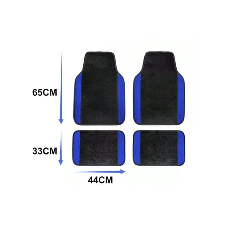 Leadwolf Car Floor Mats universal Full Coverage Auto Floor Mats All Weather Luxury Floor Liners Safe Car Mats Protector Car Carpet Black and Blue 4PCS