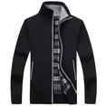 thumbnail image 3 of Suéter de hombre Cárdigan de invierno Suéter grueso con forro polar para hombre Cuello alto Cremallera Suéter suelto y cálido Chaqueta, 3 of 6