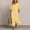 Yellow-1, variant on NTACZA Women Dresses 3/4 Sleeve Slit Shirt Dress Maxi Collared Striped Vacation Casual Button Down Beach Black L