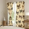 thumbnail image 4 of Feelyou Chic Ribbon Teens Black Out Curtains, Fashion Leopard Print Bowknot Curtains Pack of 2 (42x63 Each), Kawaii Cartoon Bow-tie Bedroom Curtains, Living Room Curtains Decor, 4 of 7