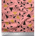 thumbnail image 1 of Soimoi Orange Rayon Fabric Dot,Zig Zag & Triangle Geometric Print Fabric by the Yard 56 Inch Wide, 1 of 1