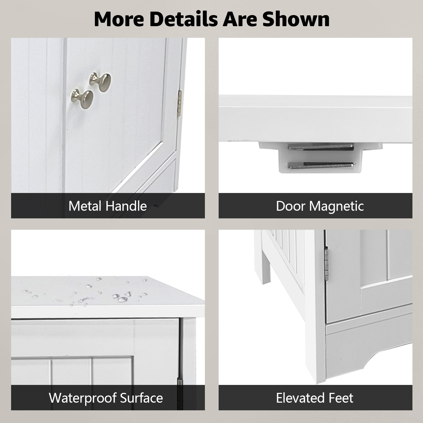 XYJBHB Bathroom Sink Cabinet Gray Pedestal Sink Storage Vanity Organizer with 2 Doors Adjustable Shelf Small Under Sink Unit Space Saver 24" x 12"x 24", White