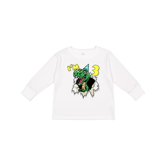 Inktastic I'm 3 Dinosaur Boys or Girls Long Sleeve Toddler T-Shirt