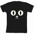 thumbnail image 3 of Oversized Cat Face Youth Black Crew Neck Short Sleeve Tee-Small, 3 of 4