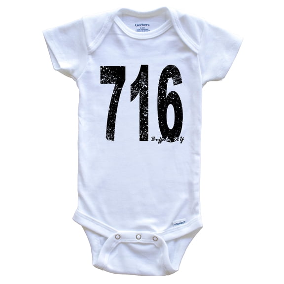 716 Buffalo New York Area Code Baby Bodysuit - One Piece Baby Bodysuit, 0-3 Months White
