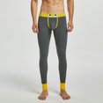 thumbnail image 2 of Odeerbi Reduced Long Johns For Men Thermal Underwear Bottoms Erogenous Stretch Patchwork Cotton Wool Trousers Dark Gray, 2 of 7