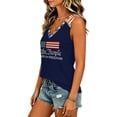 thumbnail image 5 of 4Th of July Shirts Women Summer Sleeveless Tops Funny Ladies V Neck Patriotic Tshirts American Flag Graphic Tees, 5 of 5