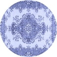 thumbnail image 1 of Ahgly Company Indoor Round Abstract Blue Contemporary Area Rugs, 3' Round, 1 of 4