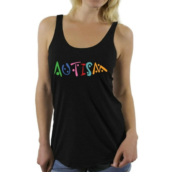 Awkward Styles Women's Autism Autistic Support Graphic Racerback Tank Tops for Autism Awareness