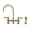 Antique Brass, variant on Whitehaus Vintage III Plus Bridge Faucet with Long Gooseneck Swivel Spout, Lever Handles and Solid Brass Side Spray